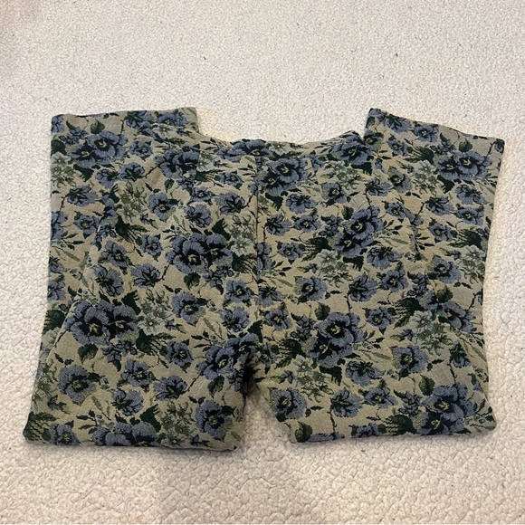 EN SAISON Floral Tapestry Jaquard Passion Crop High Rise Trousers Pants Size - Picture 5 of 5